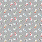 Snow Day Scattered Snowmen on Grey Brushed Cotton