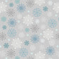 Snow Day Snowflakes on Grey Brushed Cotton