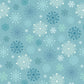 Snow Day Snowflakes on Ice Blue Brushed Cotton