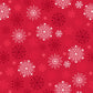 Snow Day Snowflakes on Red Brushed Cotton