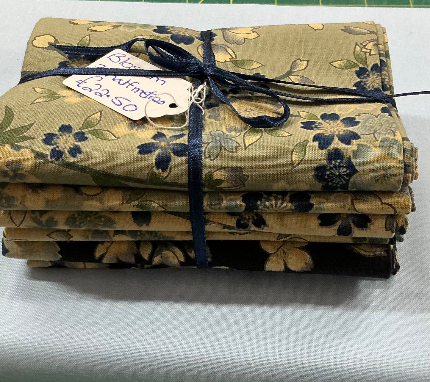 Japanese Blossoms (Akan) - Blues & Creams - Sevenberry - Half Metre Bundle