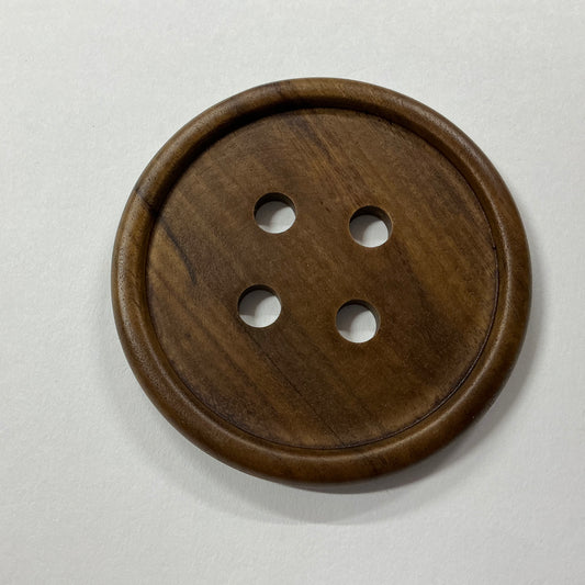 Button Coaster - Natural - Wooden
