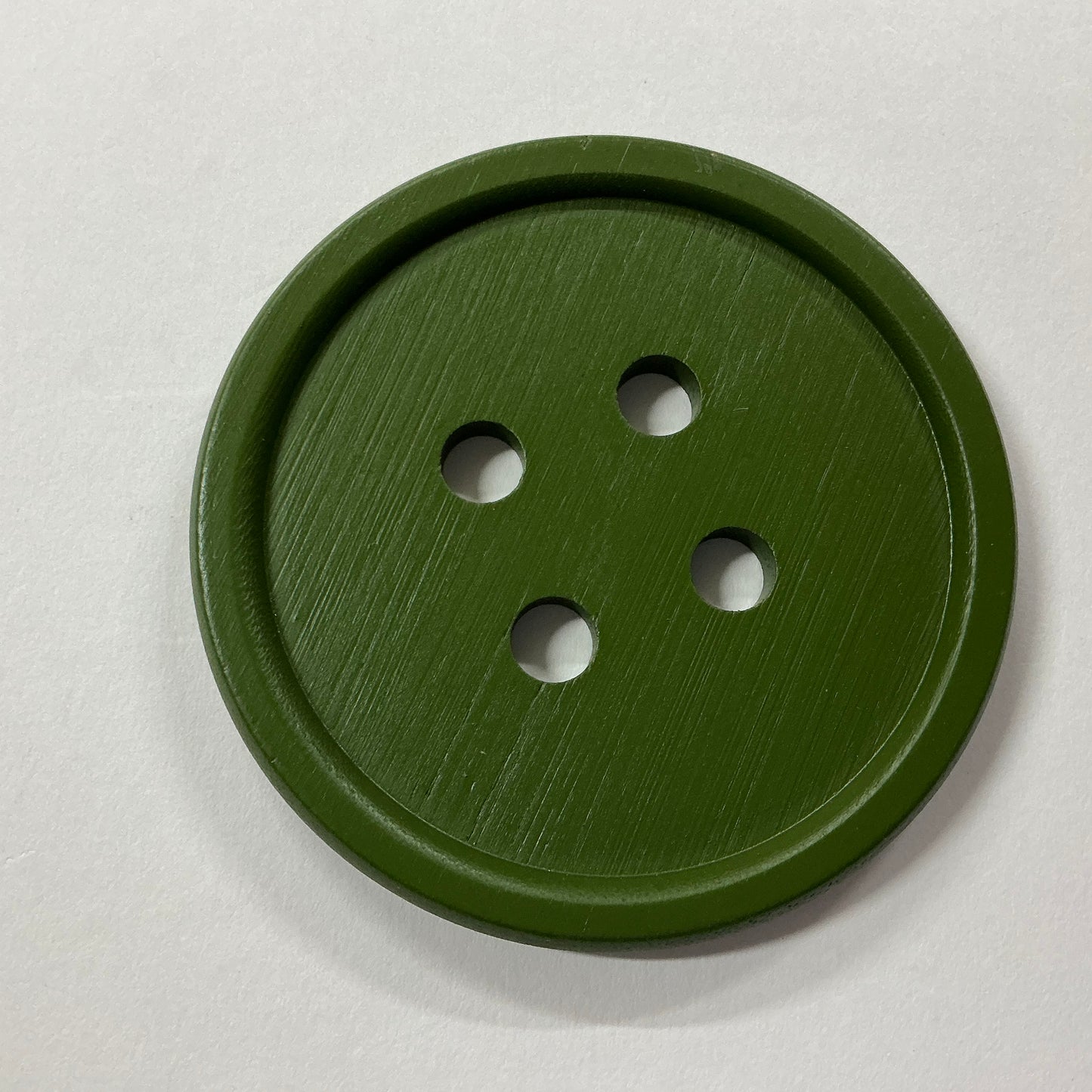 Button Coaster - Green- Wooden