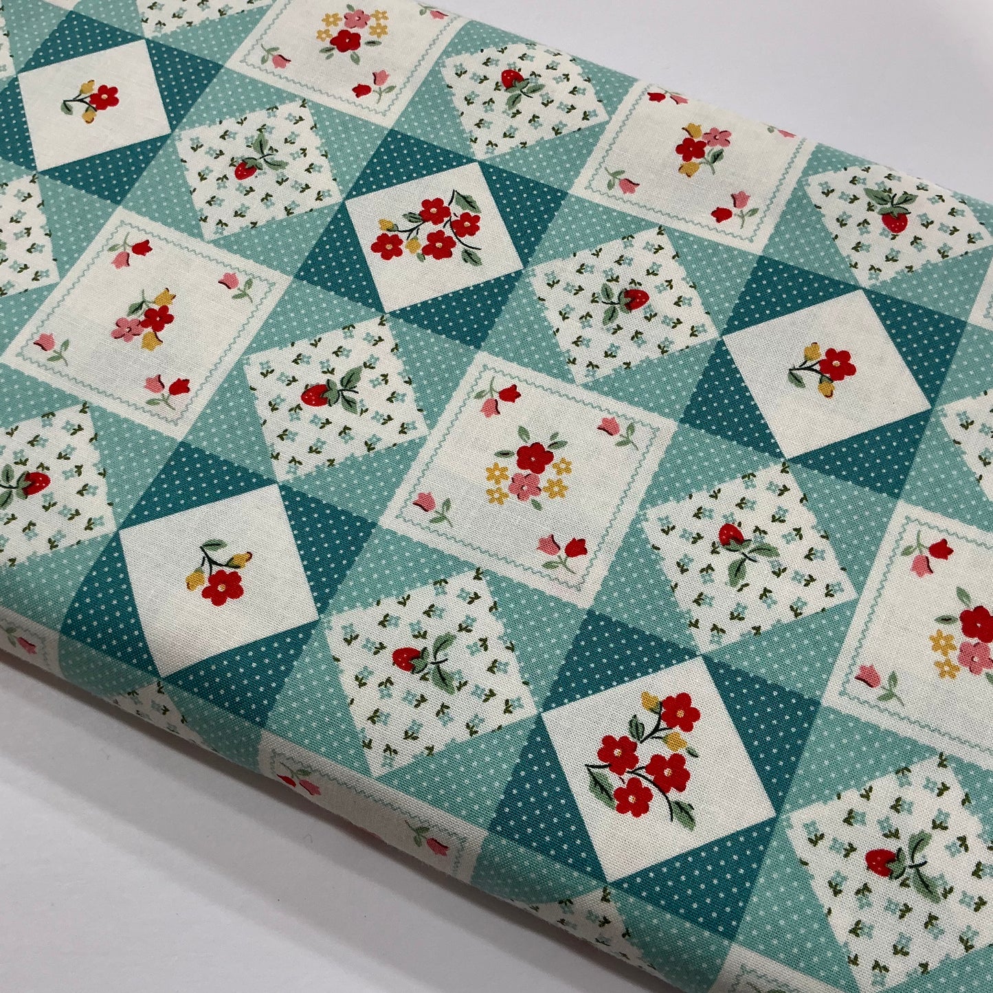 Square on Square Patchwork - Blue - Farmhouse Fancy