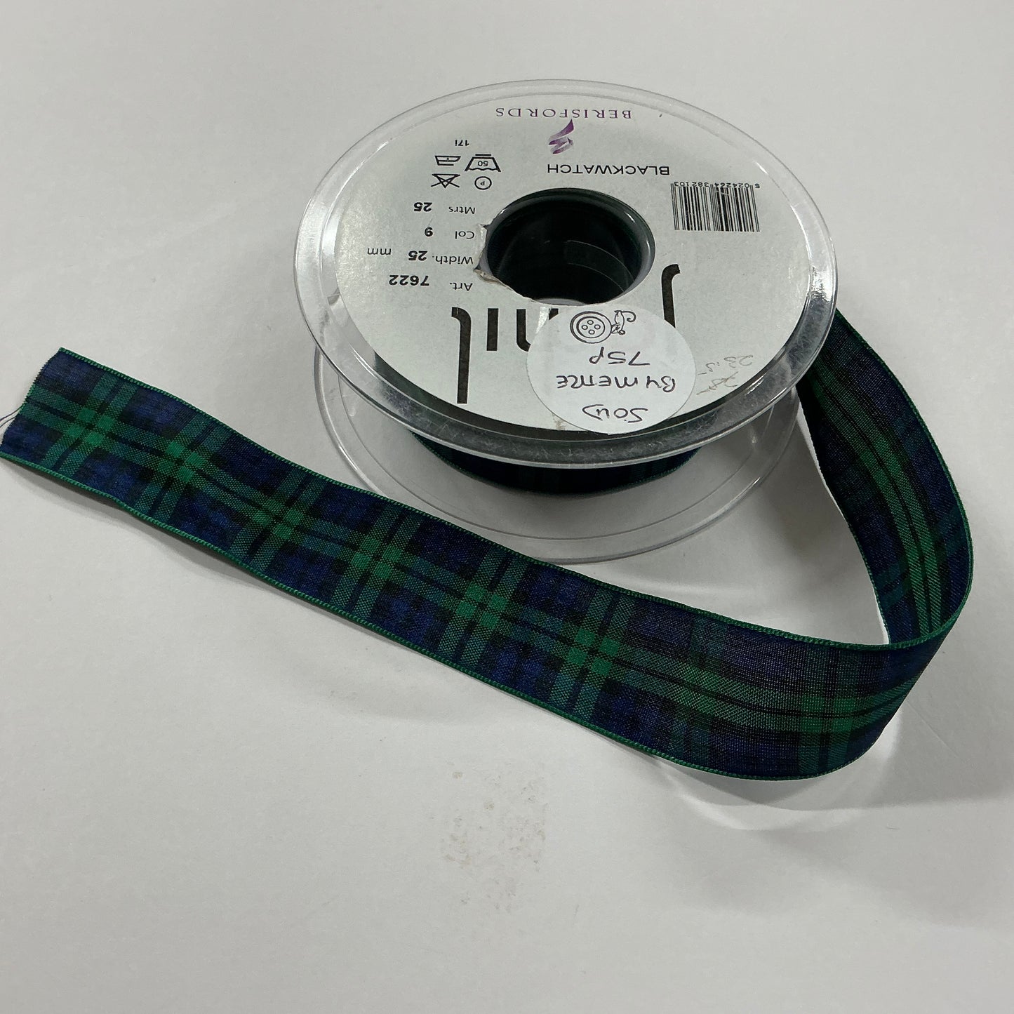 Blackwatch Tartan Ribbon 25mm
