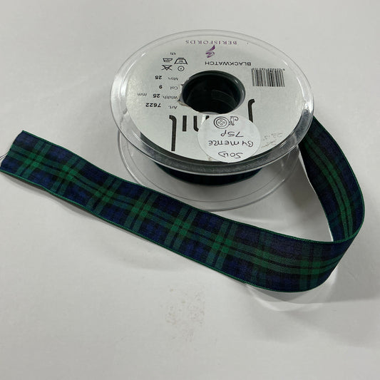 Blackwatch Tartan Ribbon 25mm