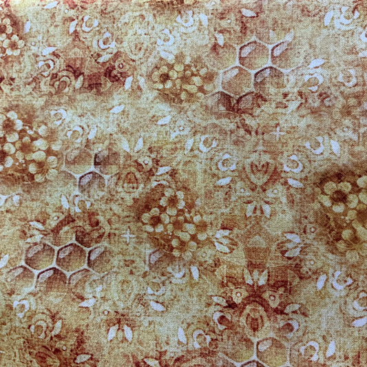 Golden Honeycomb and Flowers - Queen Bee