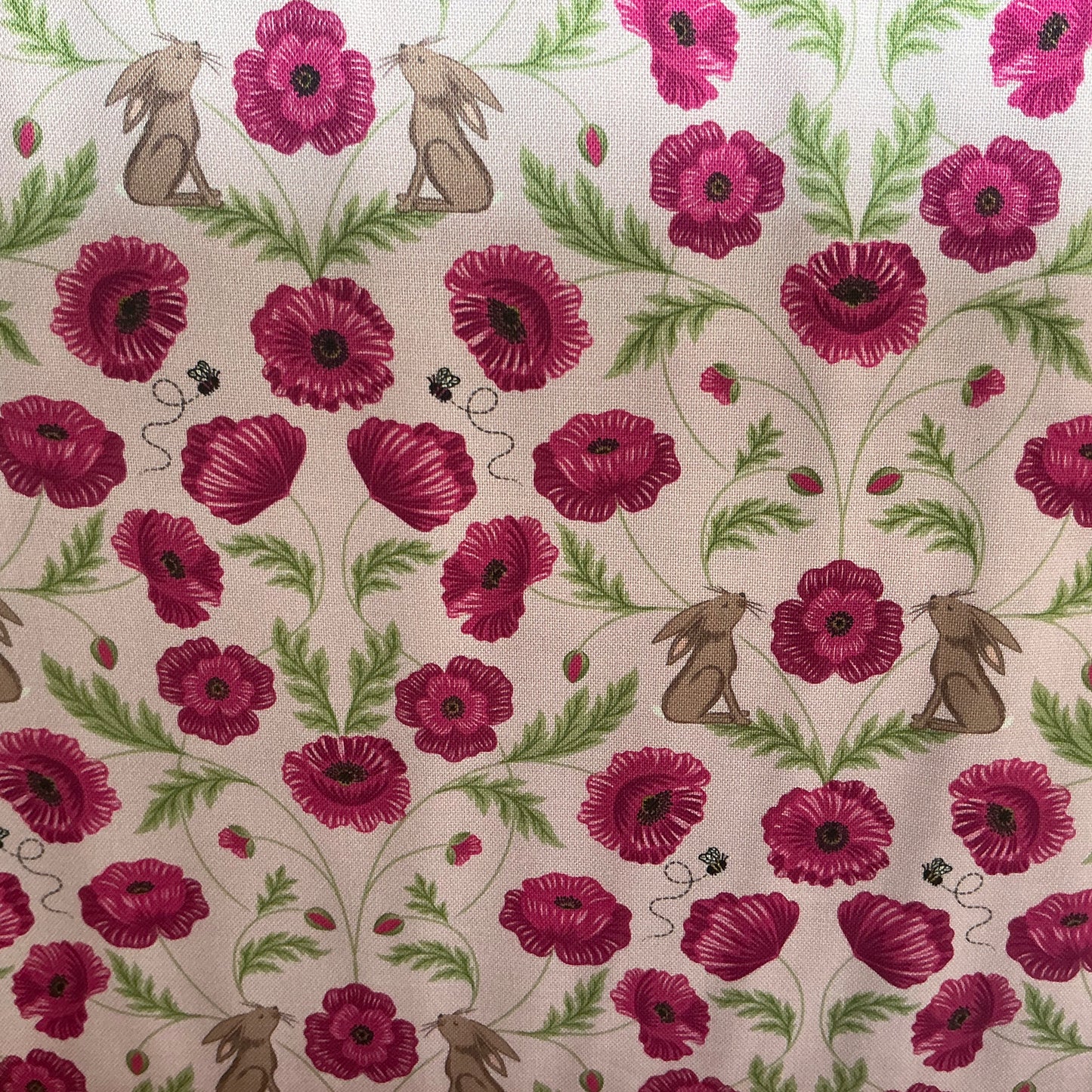 Pink Poppies & Hares on Lavender