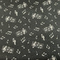 Musical Notes Scattered - White on Black