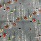Woodland Animals in Lamplight - Winter Moon - End of Bolt 90cm x width of fabric
