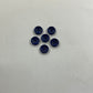 Wooden Buttons with Delicate Floral Design - Blue - 15mm