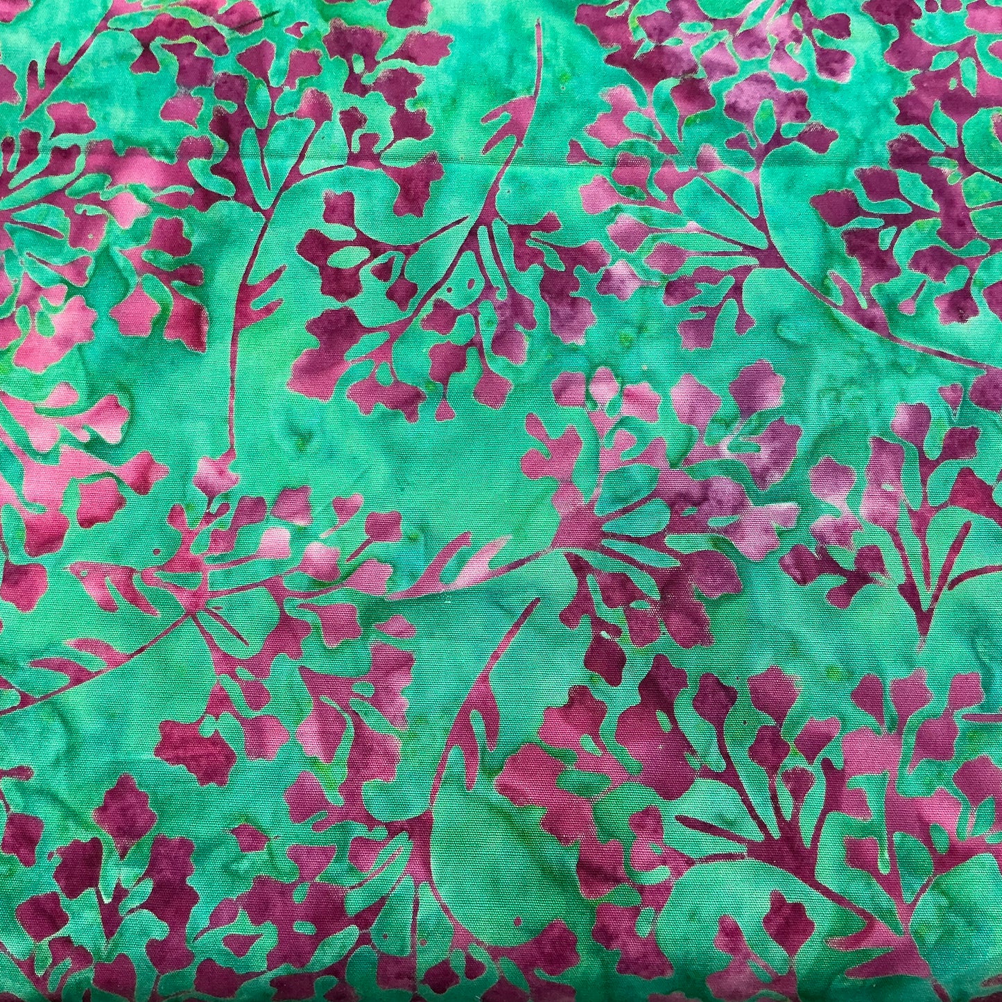 Purple Foliage - Jade (Teal) - Bali Batik