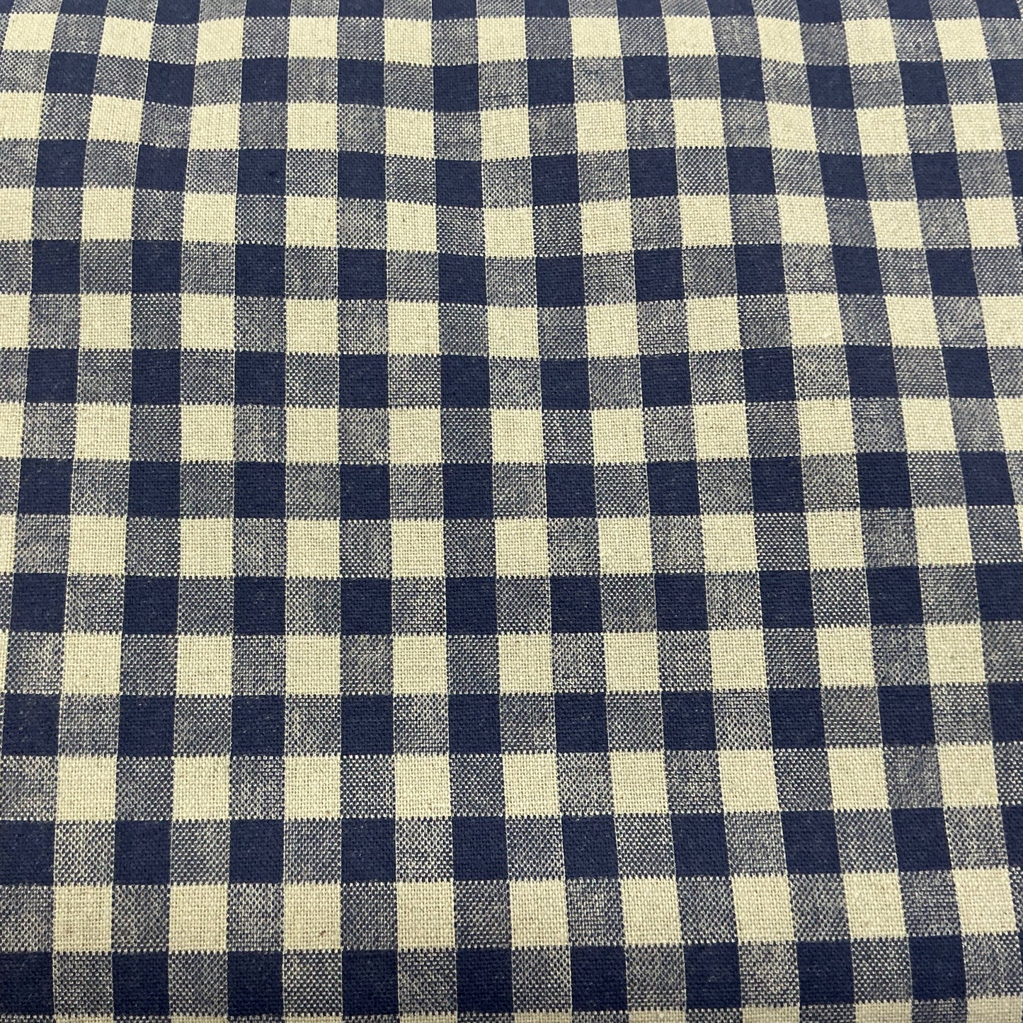 Gingham Blue - 80% Cotton 20% Linen