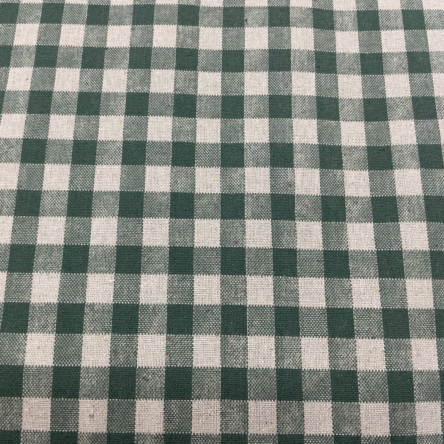 Gingham Green - 80% Cotton 20% Linen