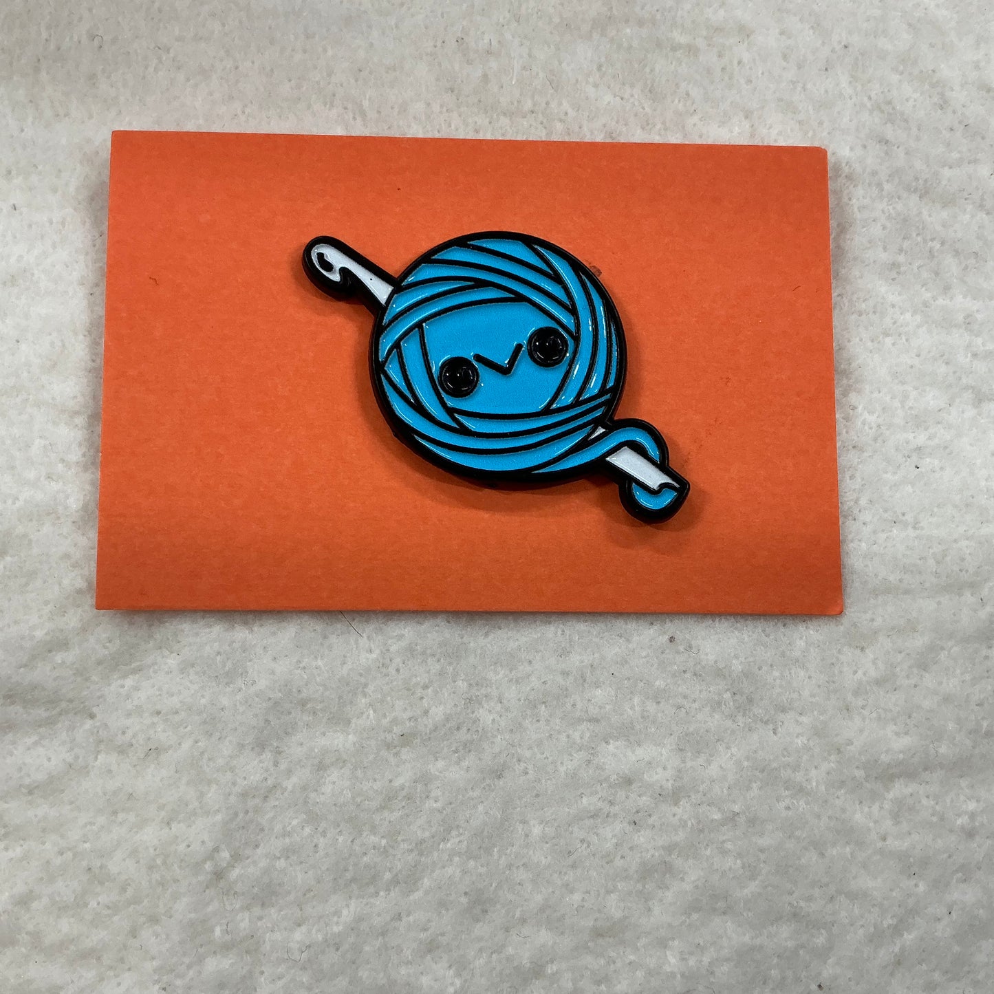 Crochet Hook & Yarn Brooch