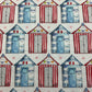 Beach Huts - Blue & Red on White - Sundaes by the Sea
