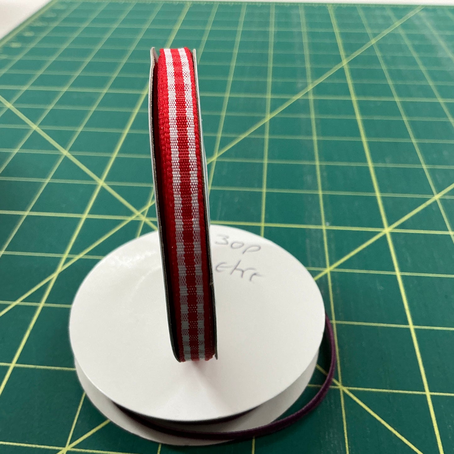 Red & White Gingham Ribbon - 6mm