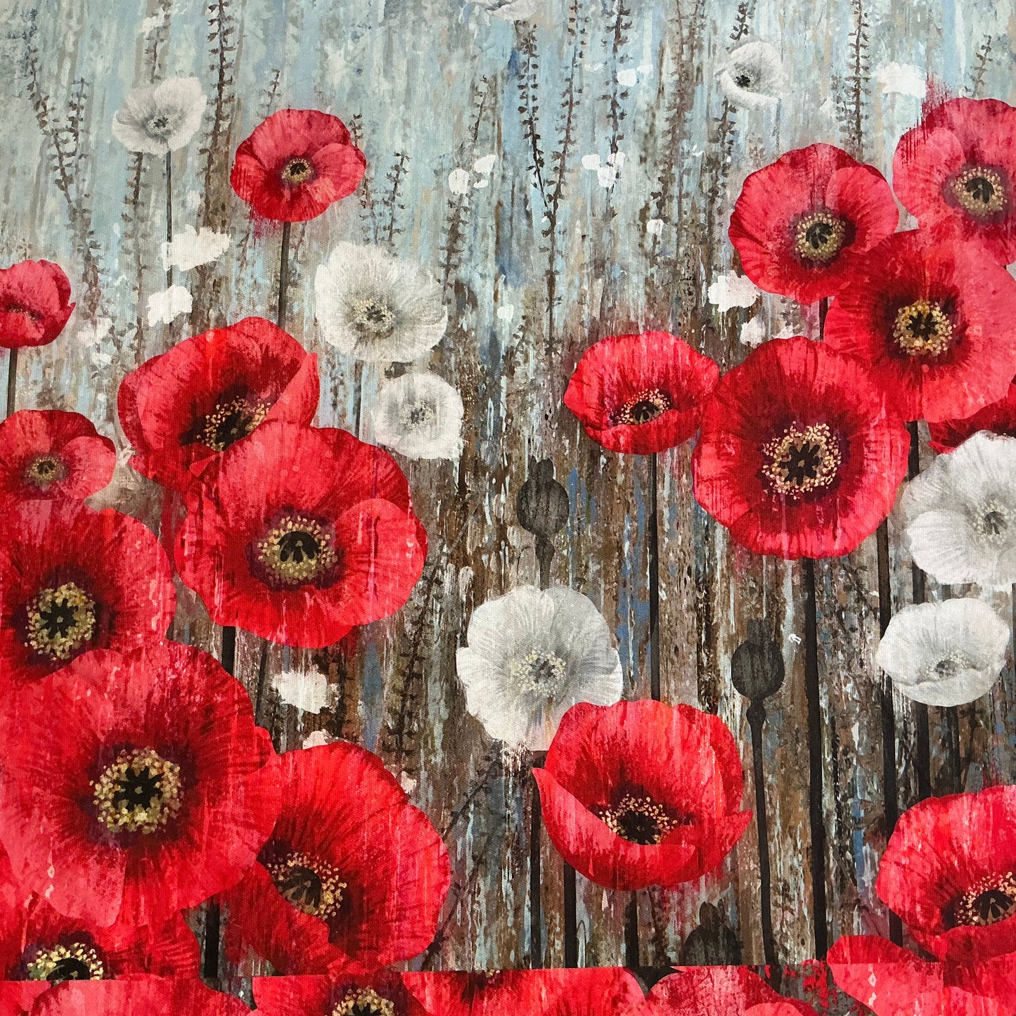 Poppy Meadow - Tote Bag Panel - Canvas