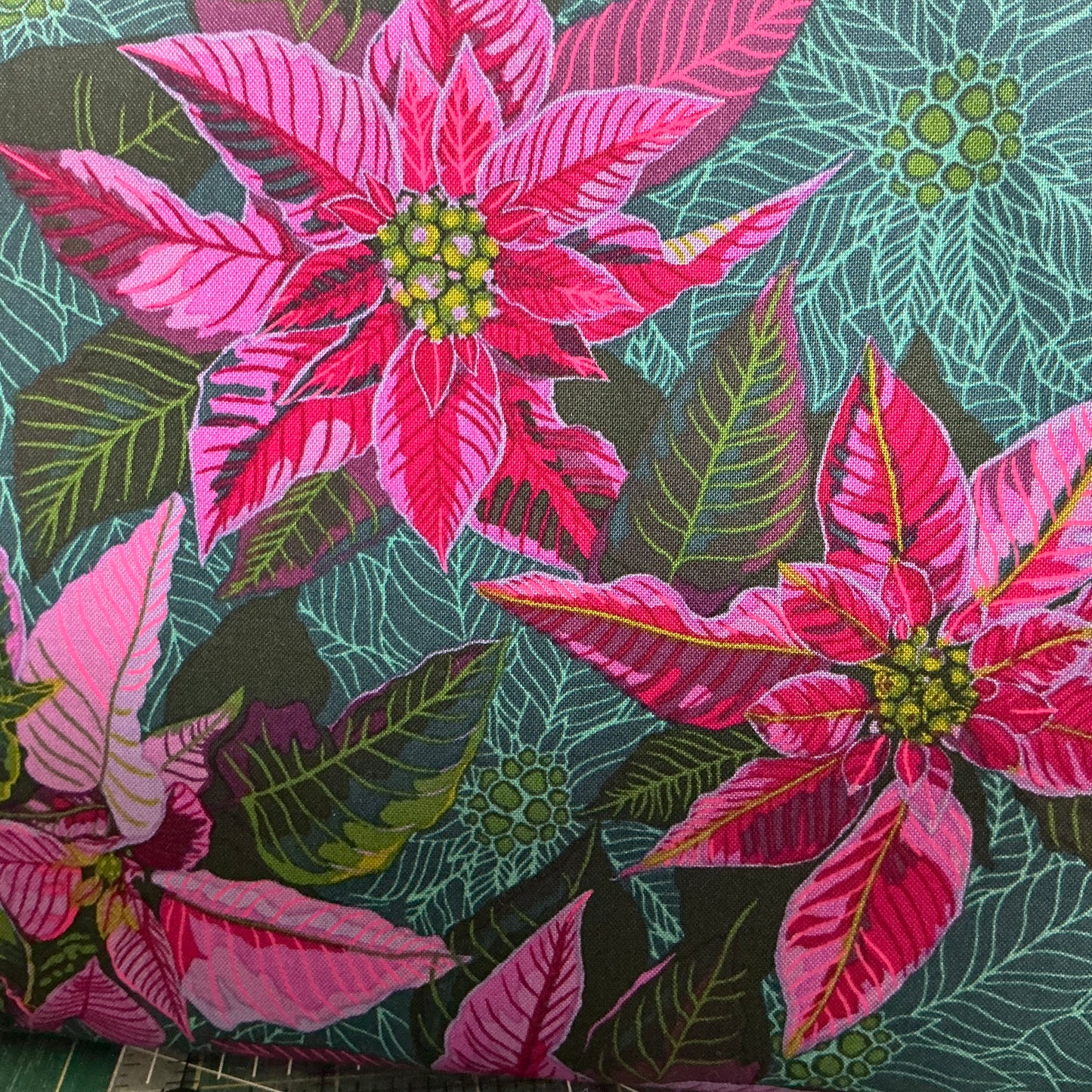 Poinsettia - Pink & Green - Cozy Christmas