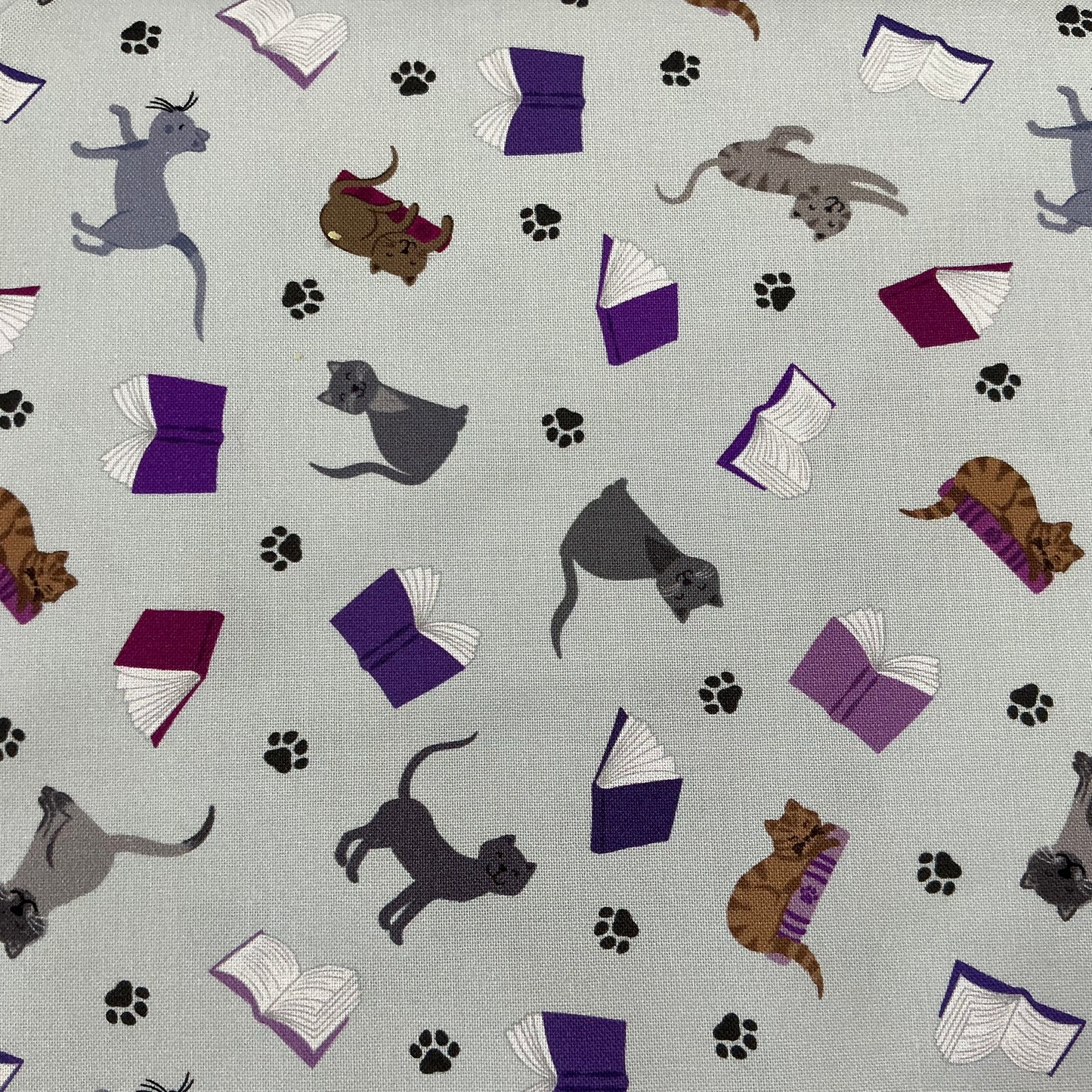 Scattered Cats & Books - Grey