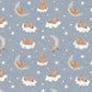 Sleeping Teddy Bears - Grey Night Sky