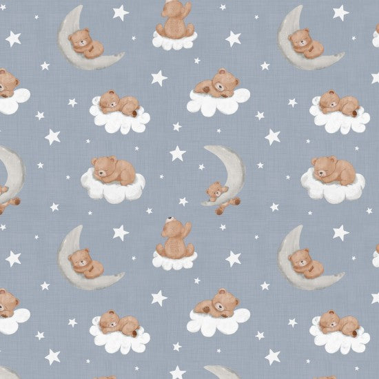 Sleeping Teddy Bears - Grey Night Sky