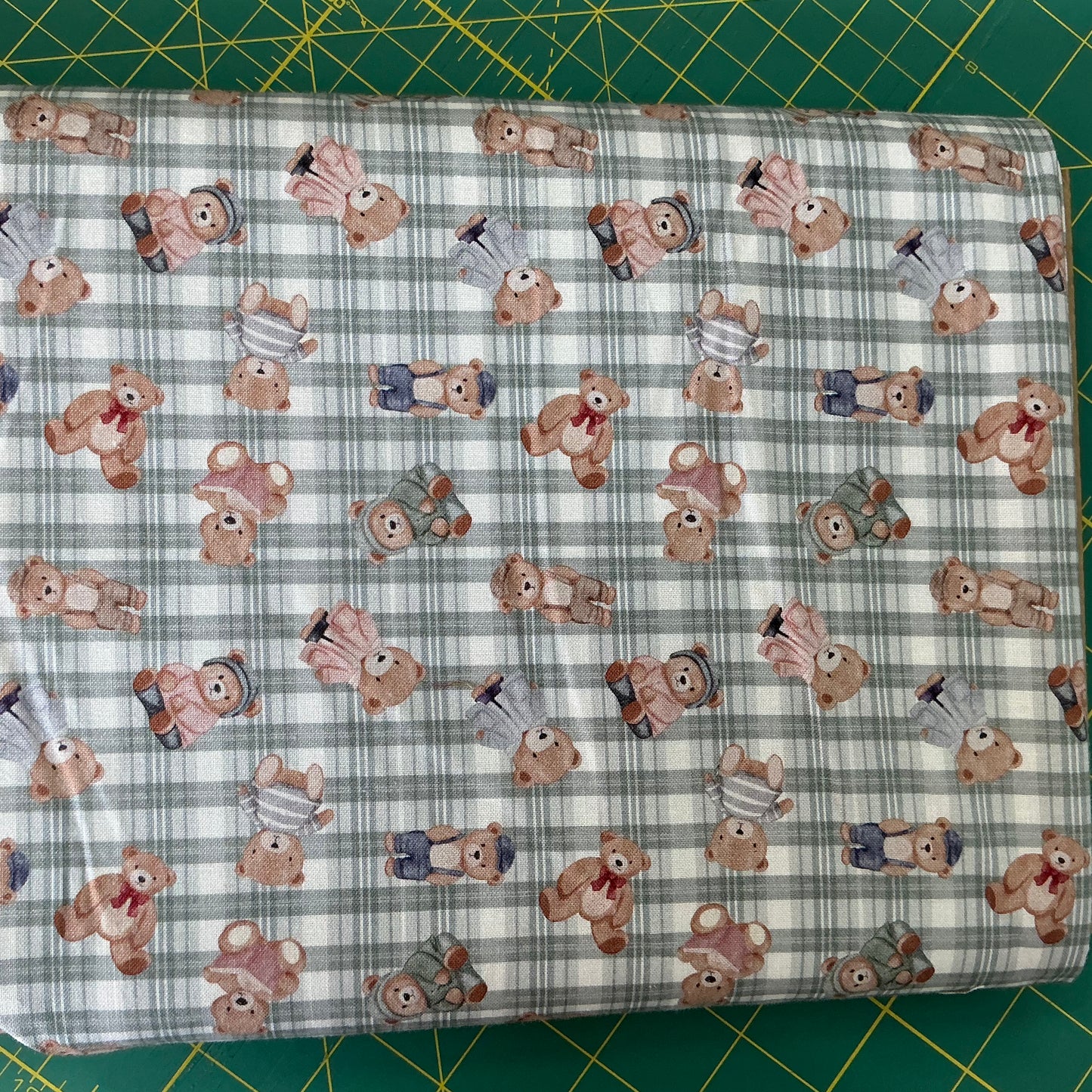 Teddy Bears - Grey/White Check