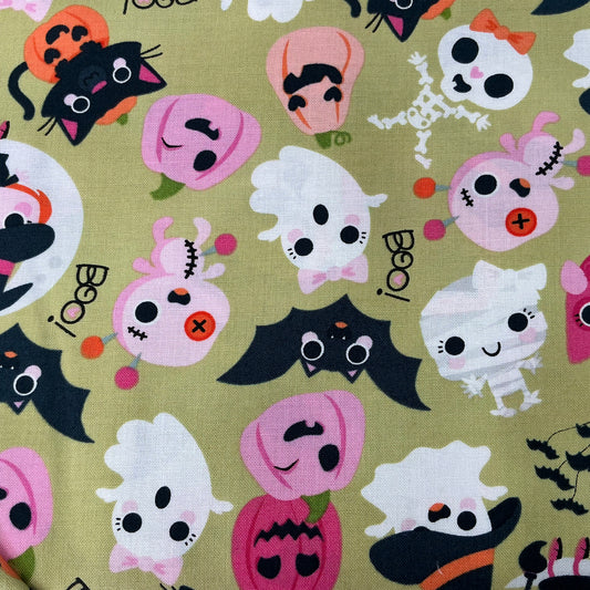 Boo! - Halloween Characters on Pale Green - Not Scary