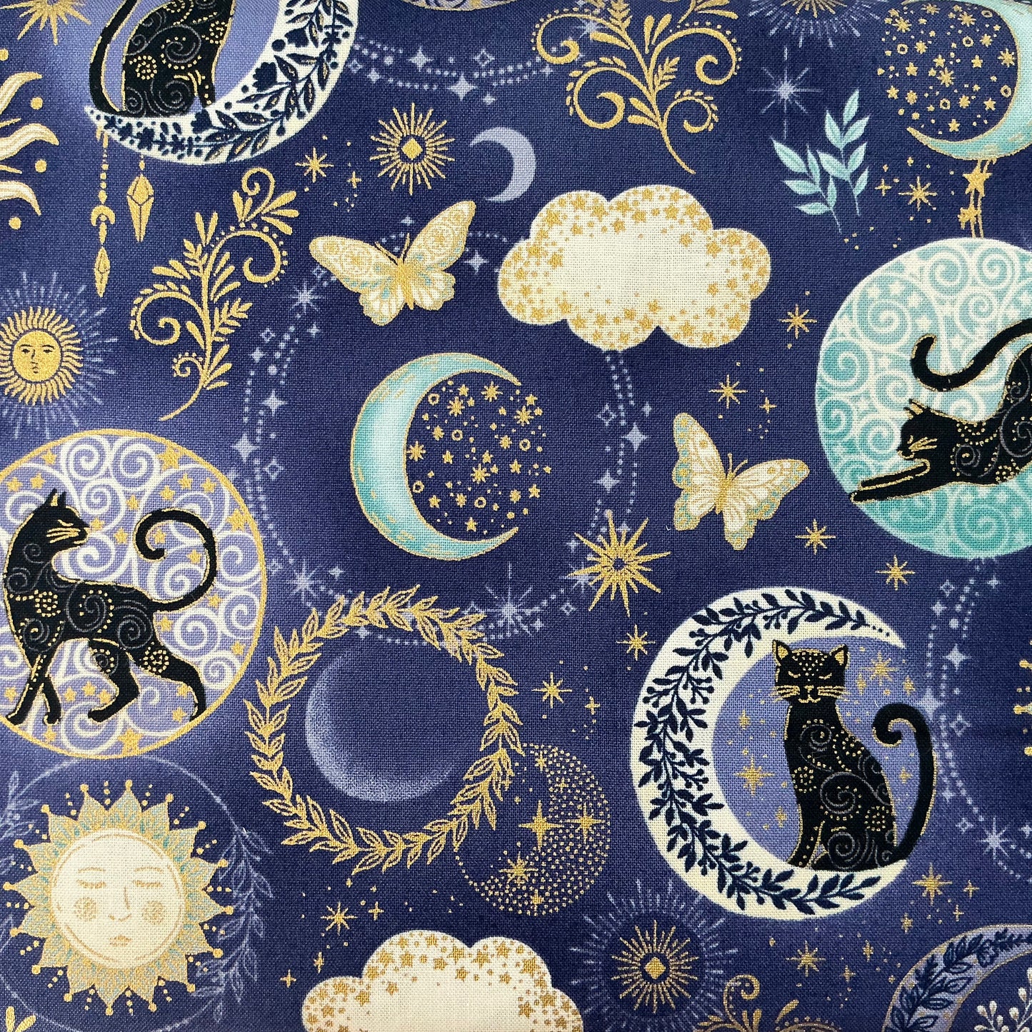 Cats & Moons Twilight - Blue - Charmed