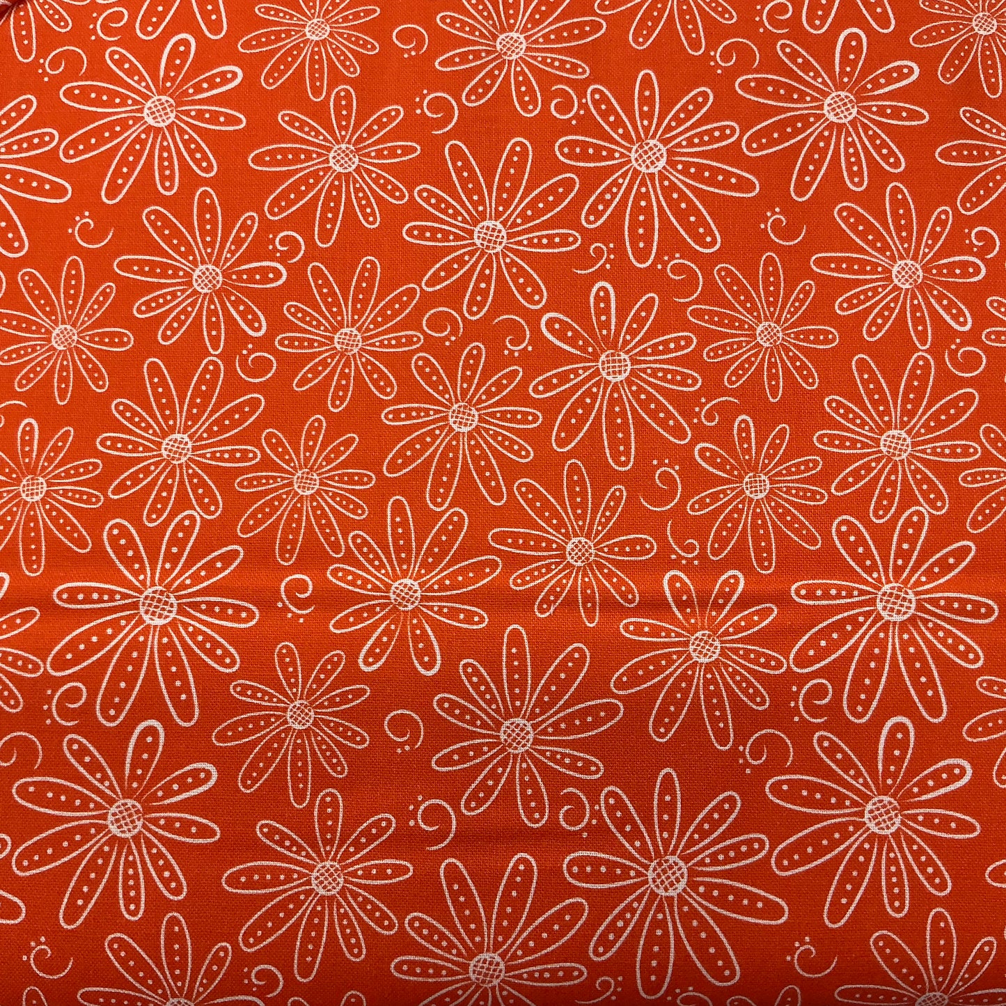 Radiant Flowers - White Design on Orange - Grecian Blues