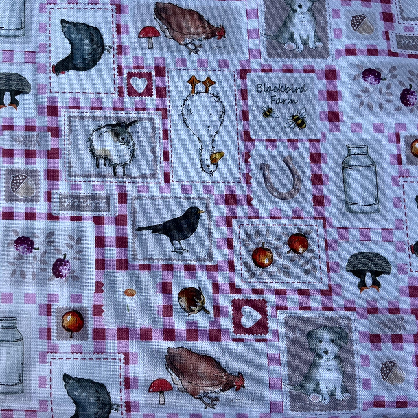 Patches (Animals etc) - Pink Gingham - Blackbird Farm