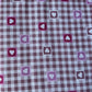 Patchwork Hearts on Mauve Gingham