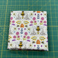 Queen Bee Floral on Grey - End of Bolt 1 mtr