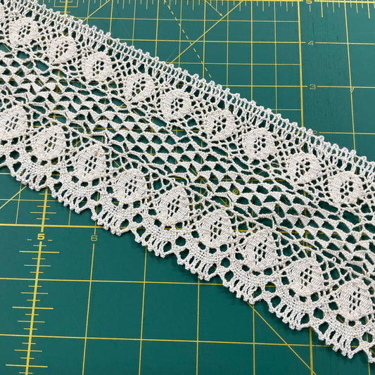 Wide Cotton Lace - Approx 3” - Cream