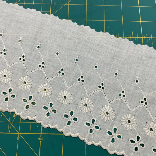 Broderie Anglais - Cream - Approx. 5” Deep