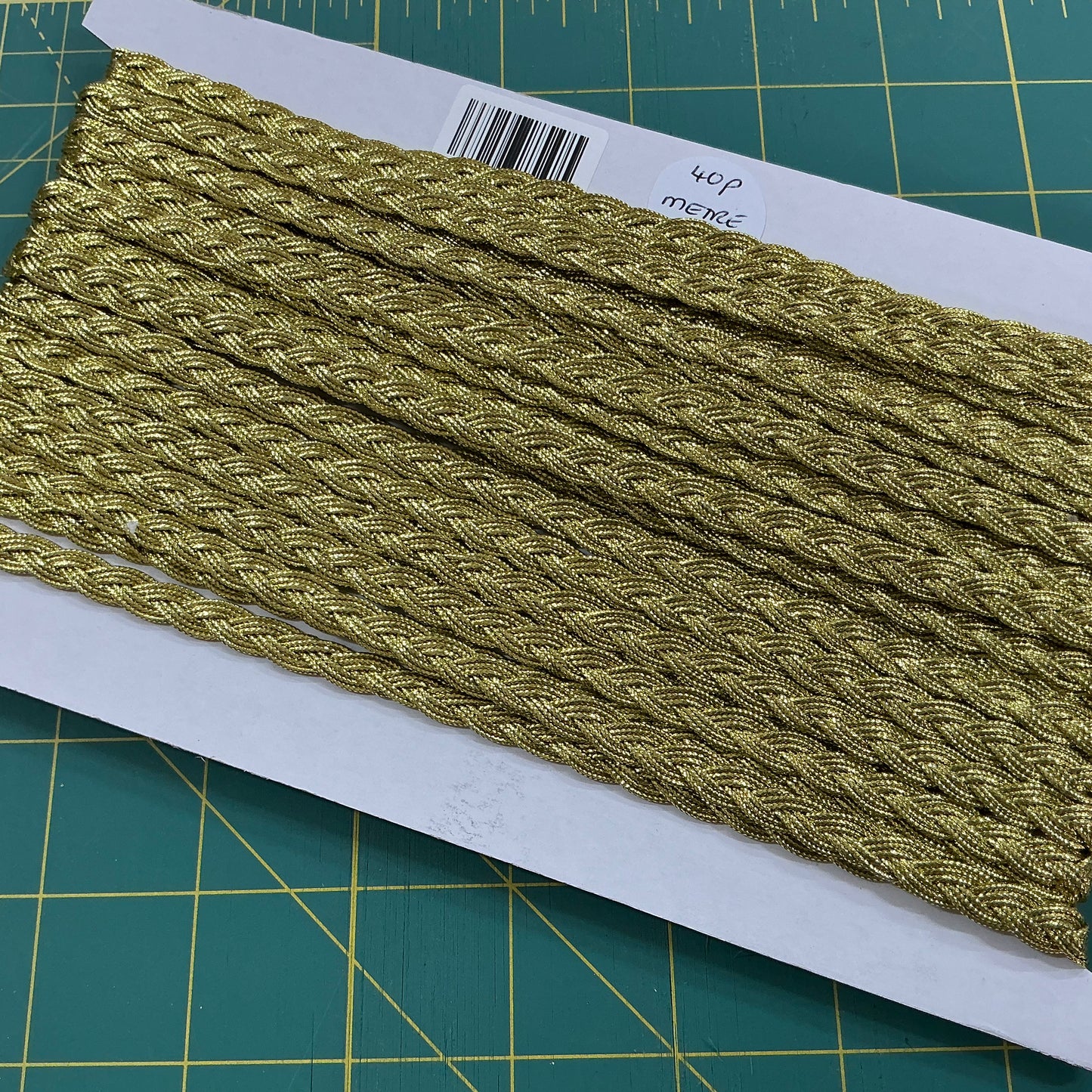 Plaited Metallic Braid - Bright Gold - Approx 7mm wide