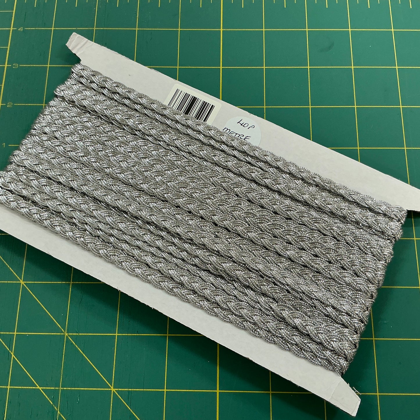Plaited Metallic Braid - Silver - Approx 7mm wide