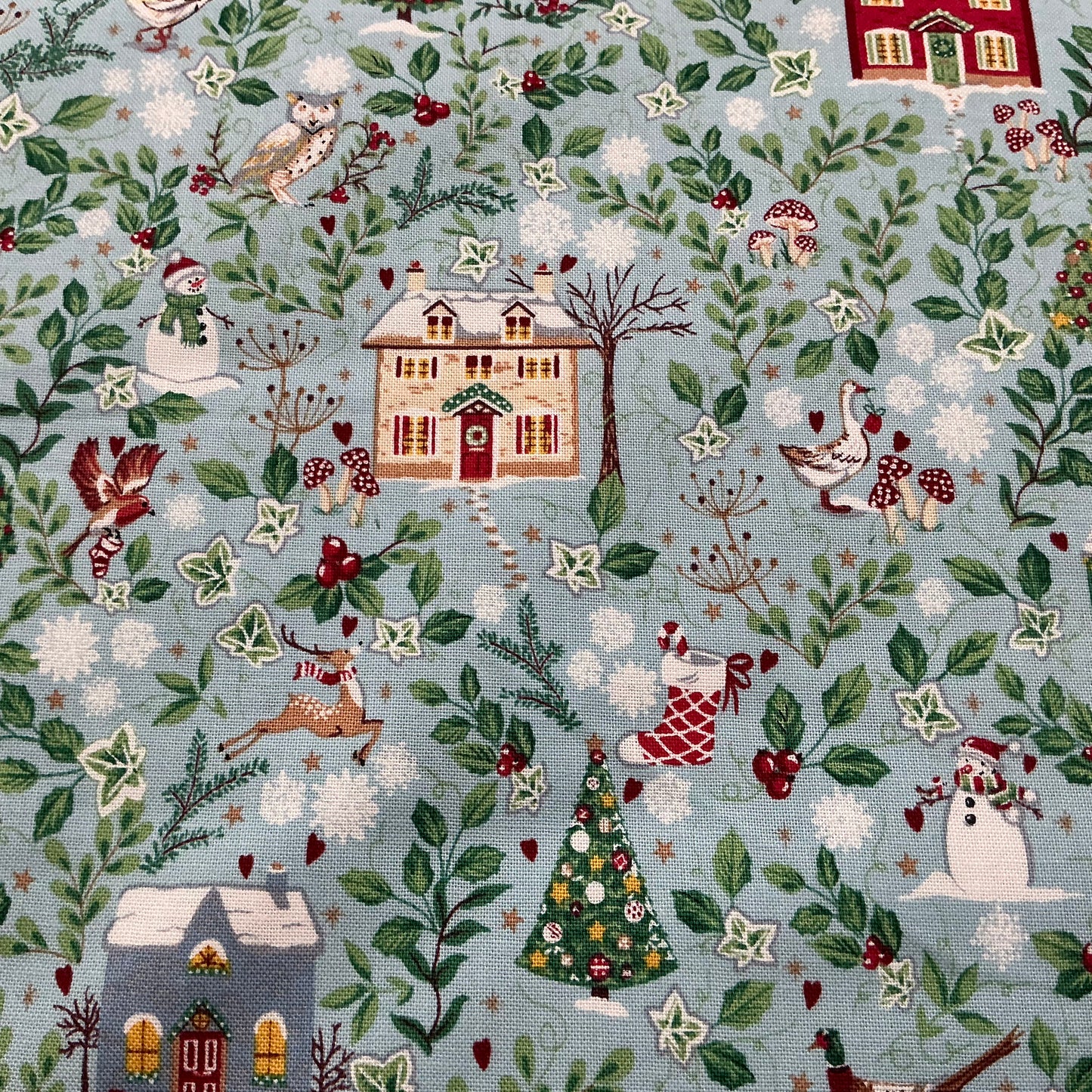 Cottages - Blue - Country Christmas