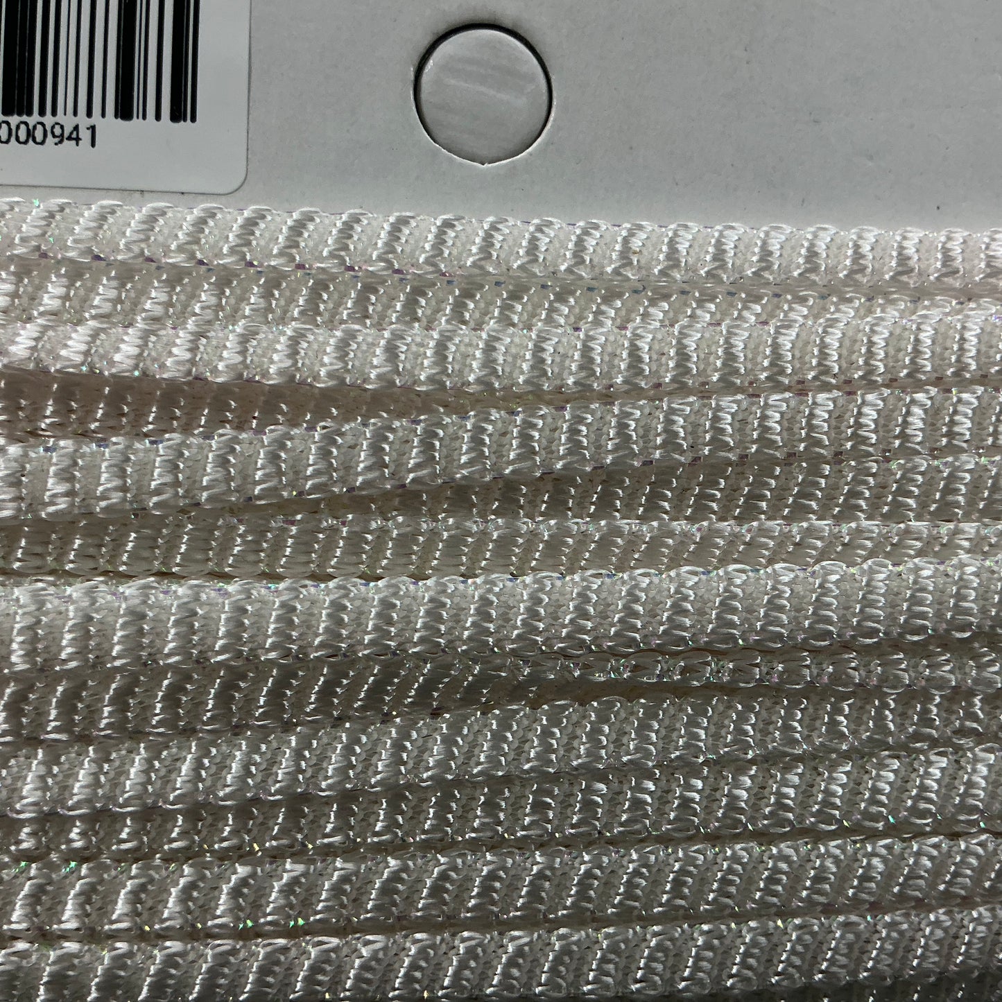Narrow White Braid with Sparkly Thread