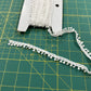 Narrow Braid, Flat Pom Poms - White - Approx 10mm Wide