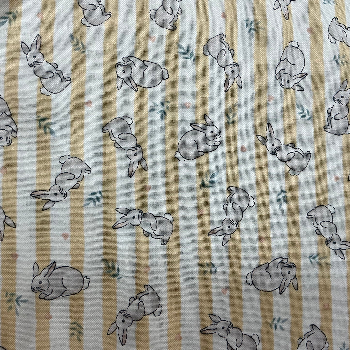 Bunnies on Stripes - Yellow - Little Ones