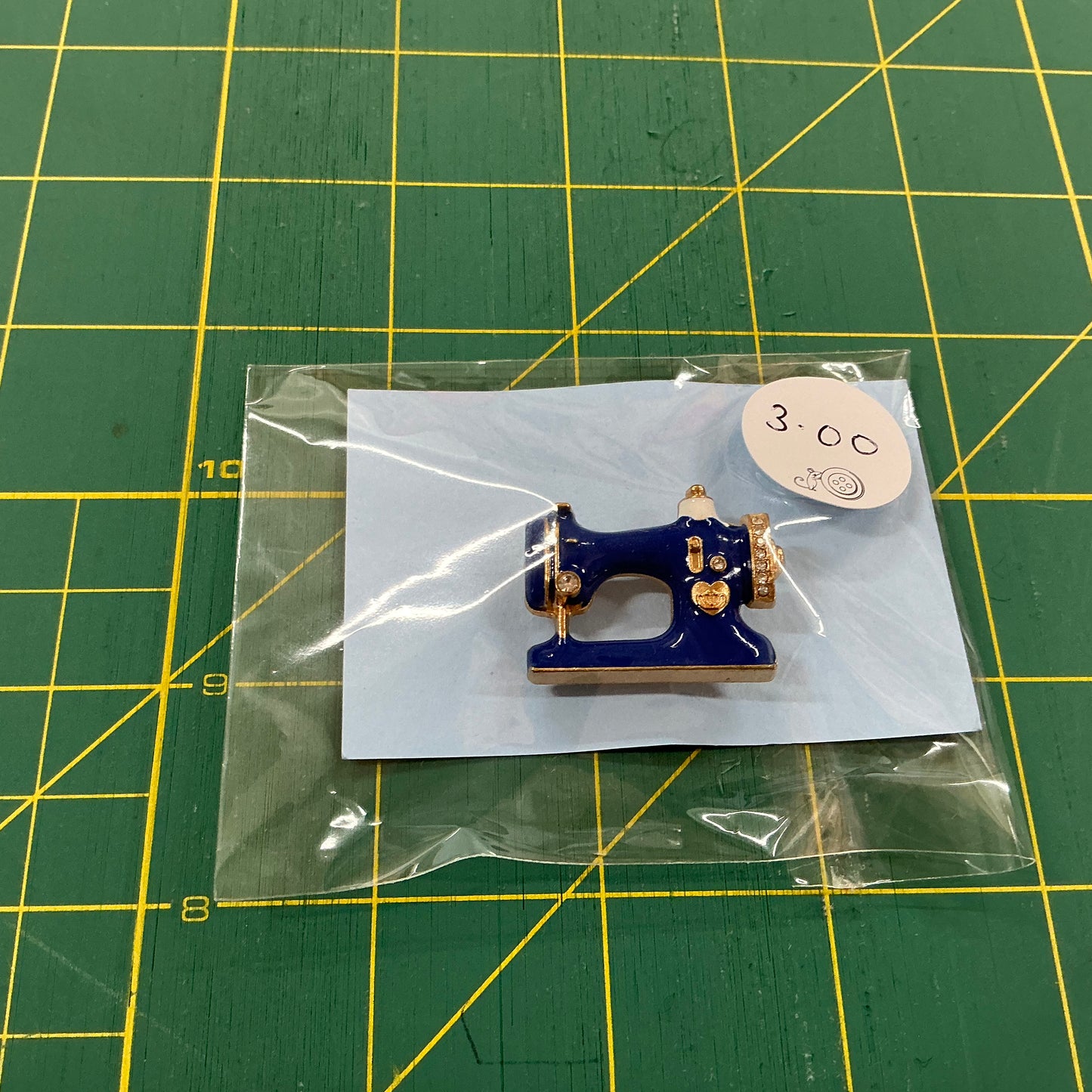 Brooch - Vintage Sewing Machine - Blue