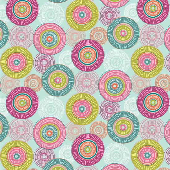 Colourful Circle Pattern on Aqua