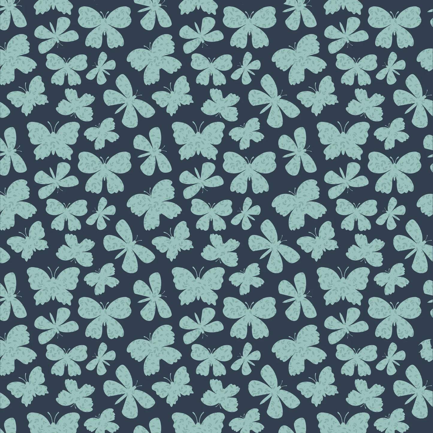 Scattered Butterflies on Navy - Painted Blossoms