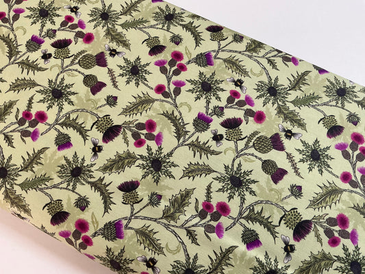 Bees & Thistles on Soft Green
