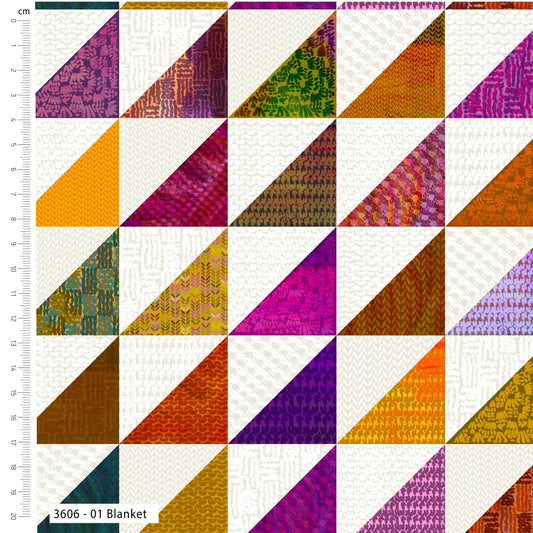 Blanket (Half Sq. Triangle Patchwork) - Flax & Fibres - Sew Pretty Sew Mindful