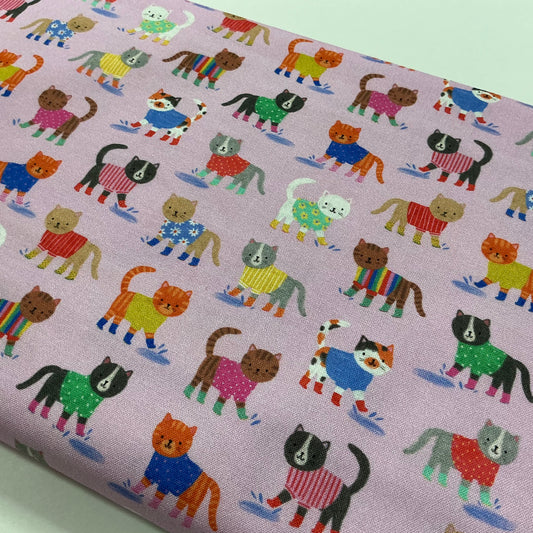 Cats in Wellies on Pink