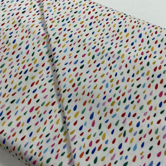 Multicoloured Raindrops on White - Splash