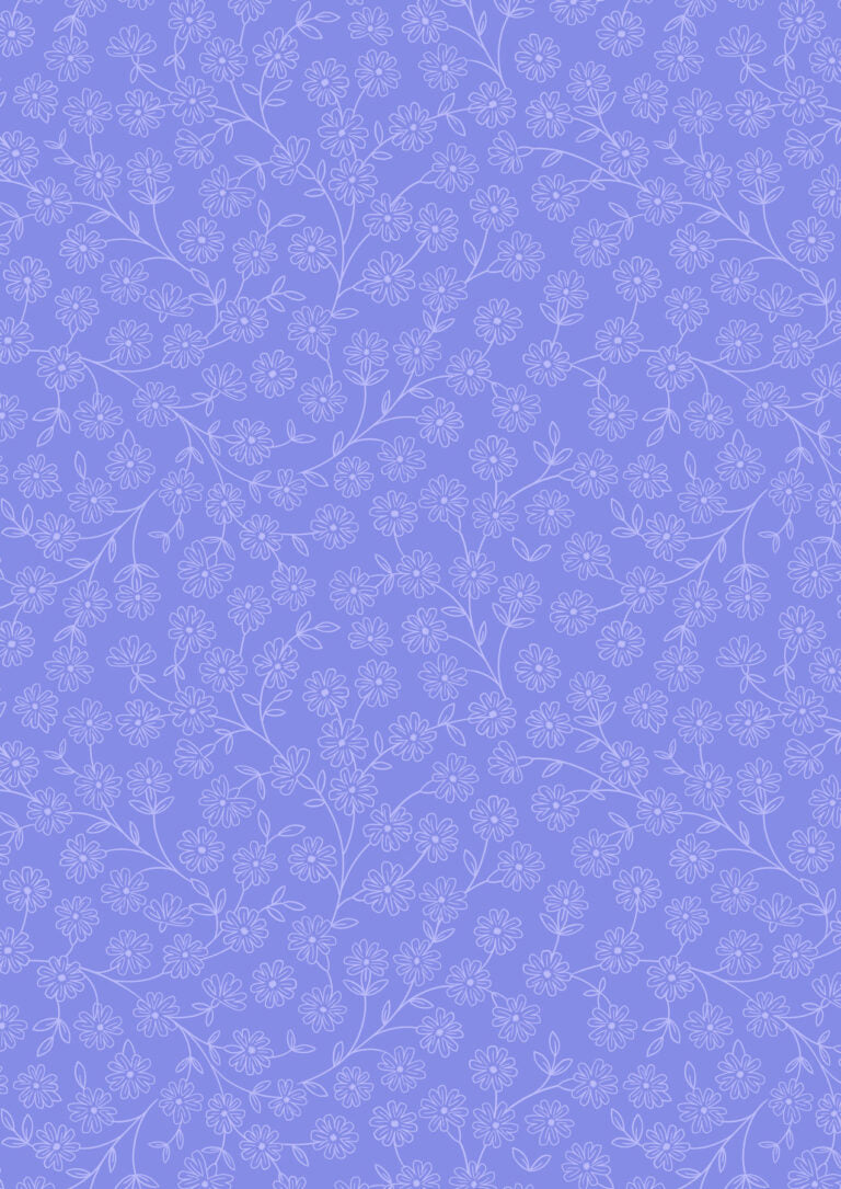 Floral Vines on Cornflower Blue