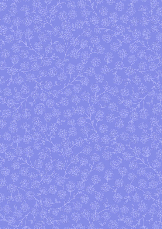 Floral Vines on Cornflower Blue